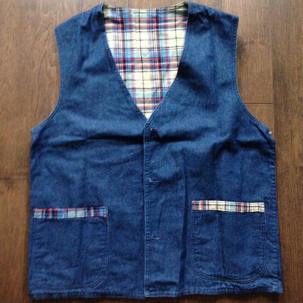 Denim Flannel-line Vest
